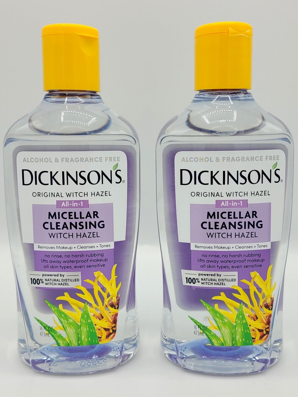 Dickinson’s Micellar Cleansing Witch Hazel Face Makeup Remover 16 oz (2 Pack)